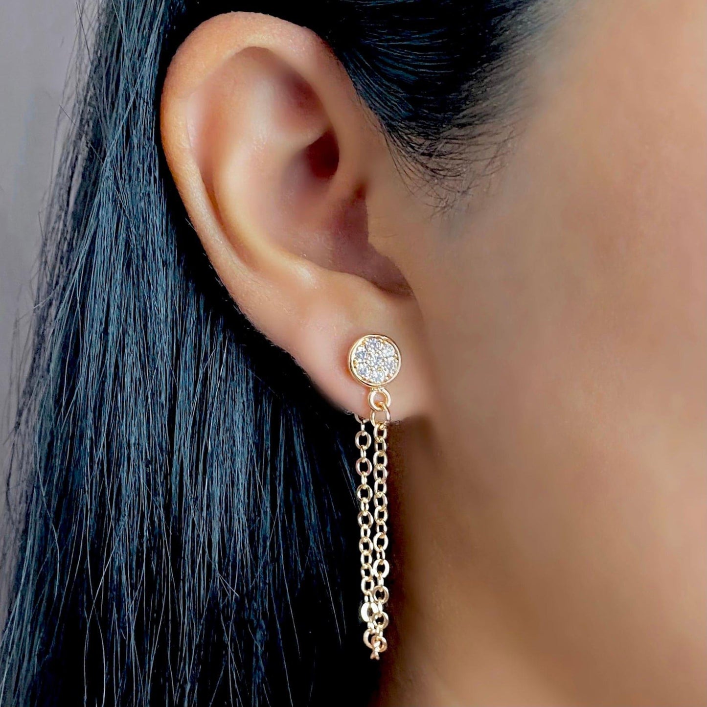 Aretes Circones Con Cadenas