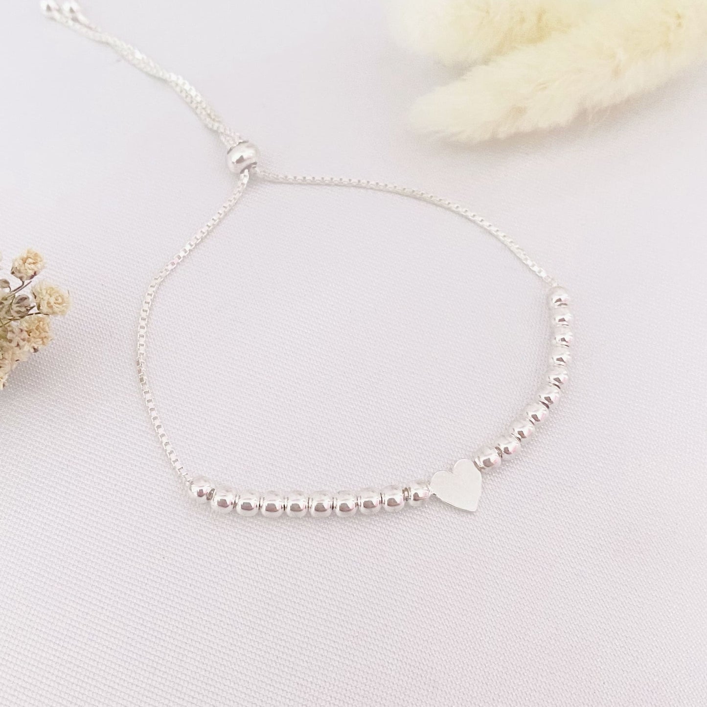 Pulsera Corazón Ajustable Plata - Silver 925