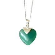 Collar Corazón Piedra Natural Plata