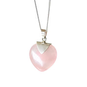 Collar Corazón Piedra Natural Plata
