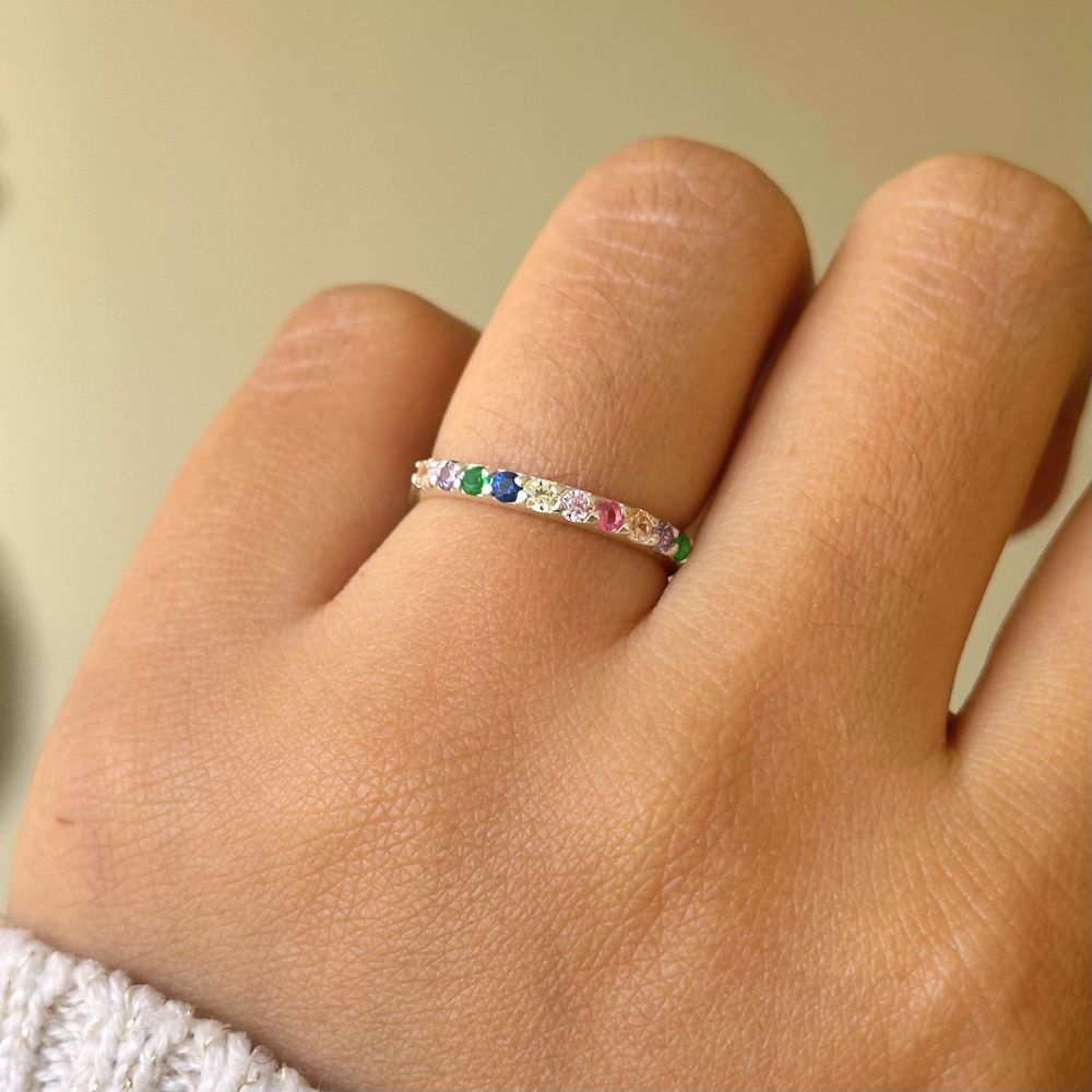 Anillo Churumbela Arcoiris - Plata 925