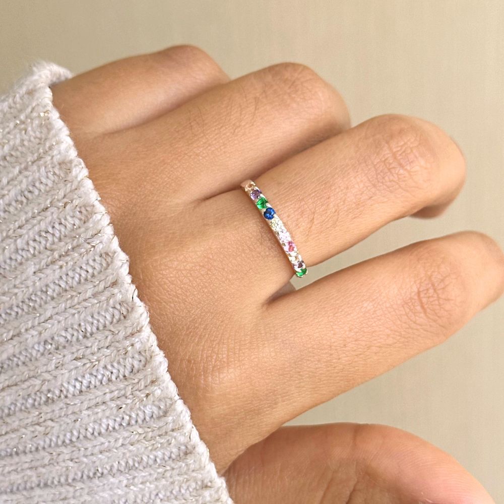 Anillo Churumbela Arcoiris - Plata 925