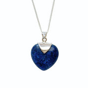 Collar Corazón Piedra Natural Plata