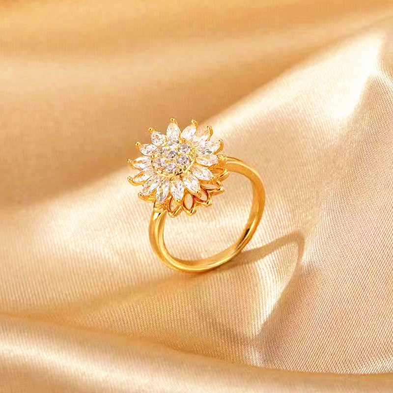 Anillo Antiestrés Girasol Giratorio
