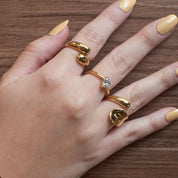 Anillo Susan Chunky Waterproof - Joya en acero inoxidable enchapado en oro 18k - D'Merys