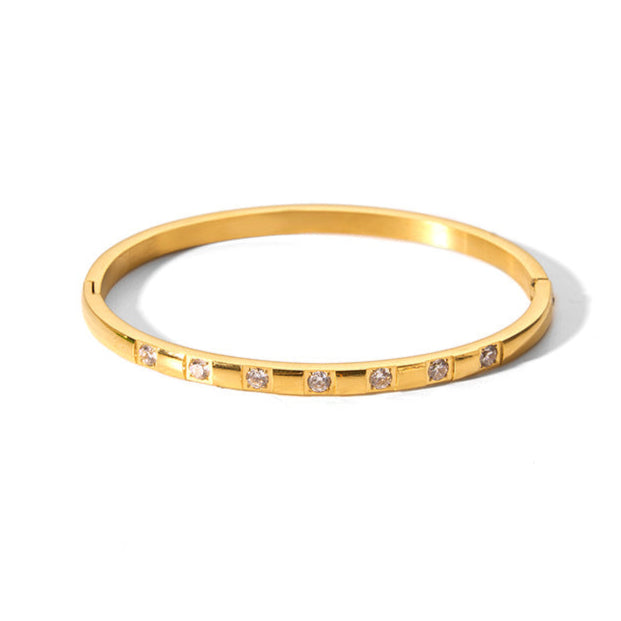 Brazalete Puñera Destellos Waterproof - Joya en acero inoxidable enchapado en oro 18k - D'Merys