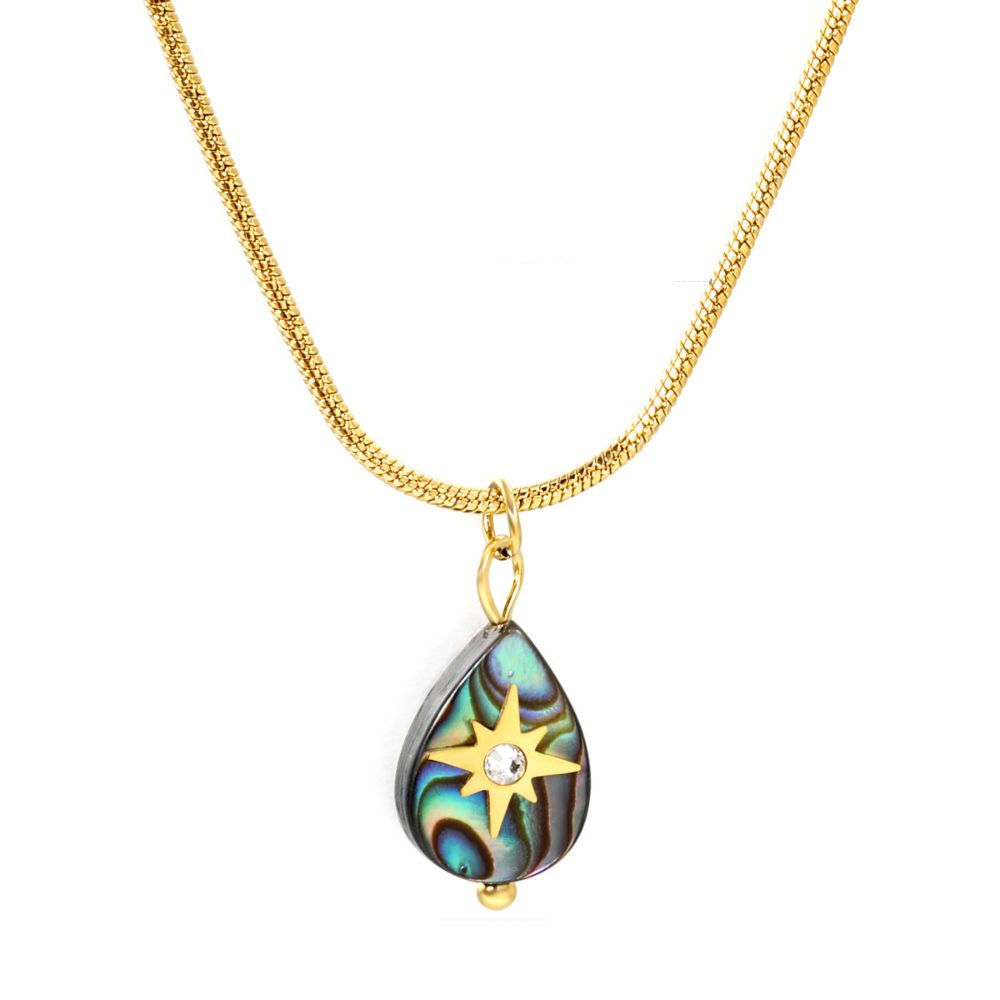 Collar Gota Avalón Chic Waterproof - Joya en acero inoxidable enchapado en oro 18k - D'Merys
