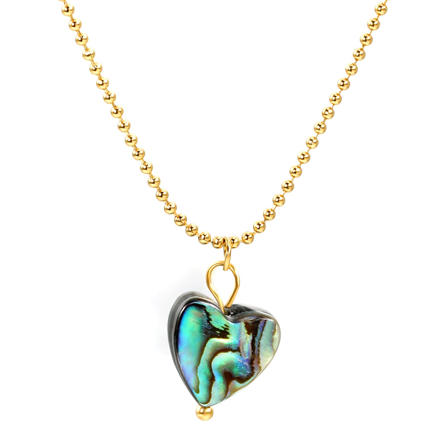 Collar Avalon Corazón Piedra Waterproof - Joya en acero inoxidable enchapado en oro 18k - D'Merys