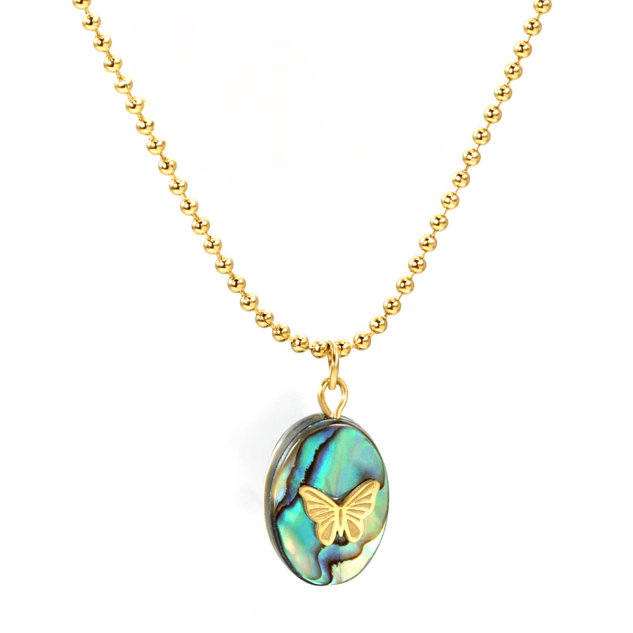 Collar Avalon Mariposa Piedra Waterproof - Joya en acero inoxidable enchapado en oro 18k - D'Merys