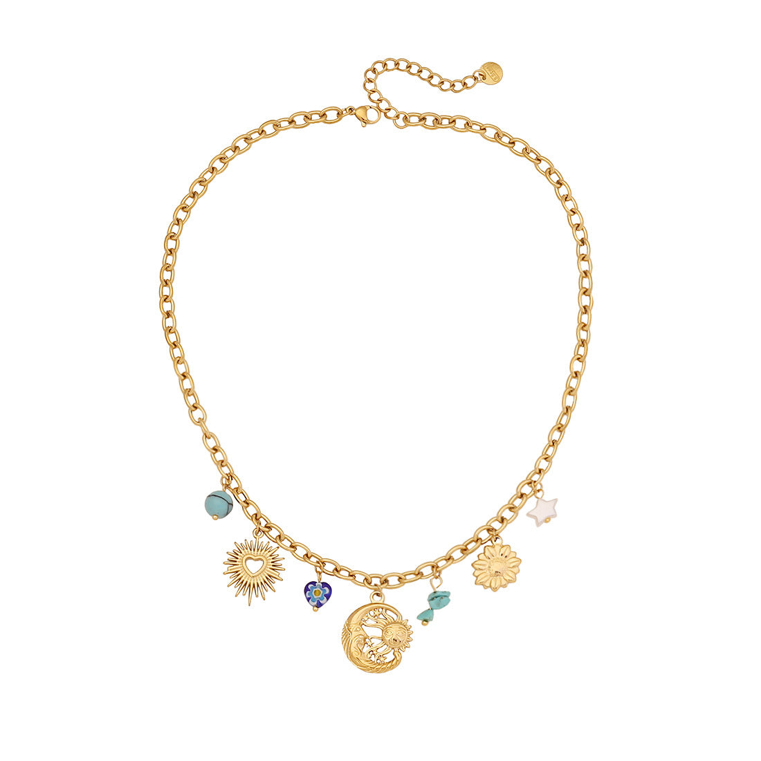 Collar Boho Charms Waterproof - Joya en acero inoxidable enchapado en oro 18k - D'Merys