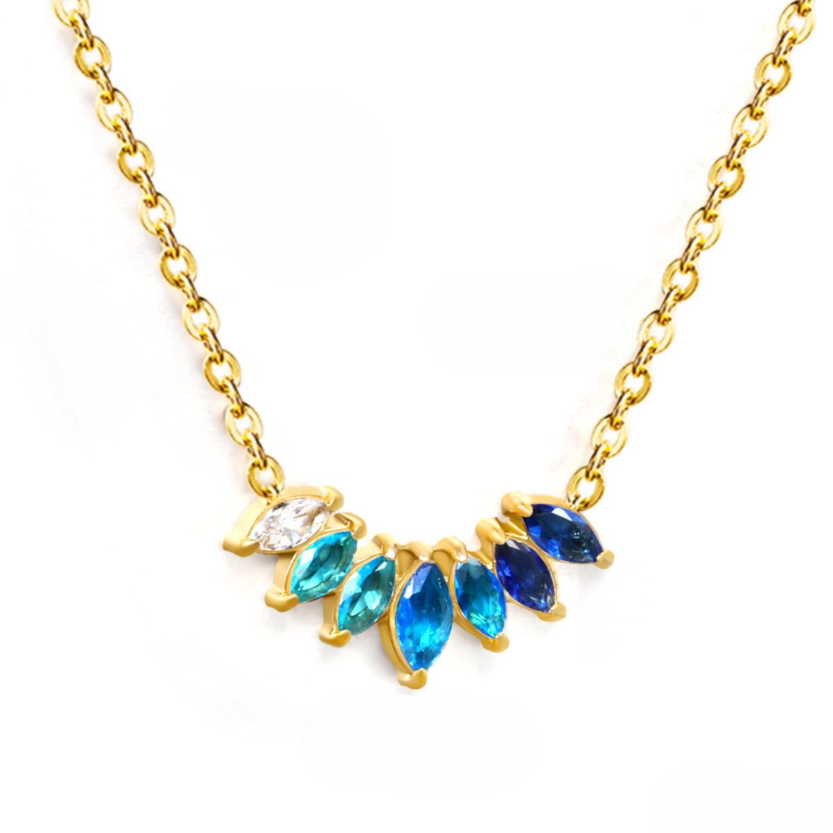 Collar Brisa Azul Waterproof - Joya en acero inoxidable enchapado en oro 18k - D'Merys