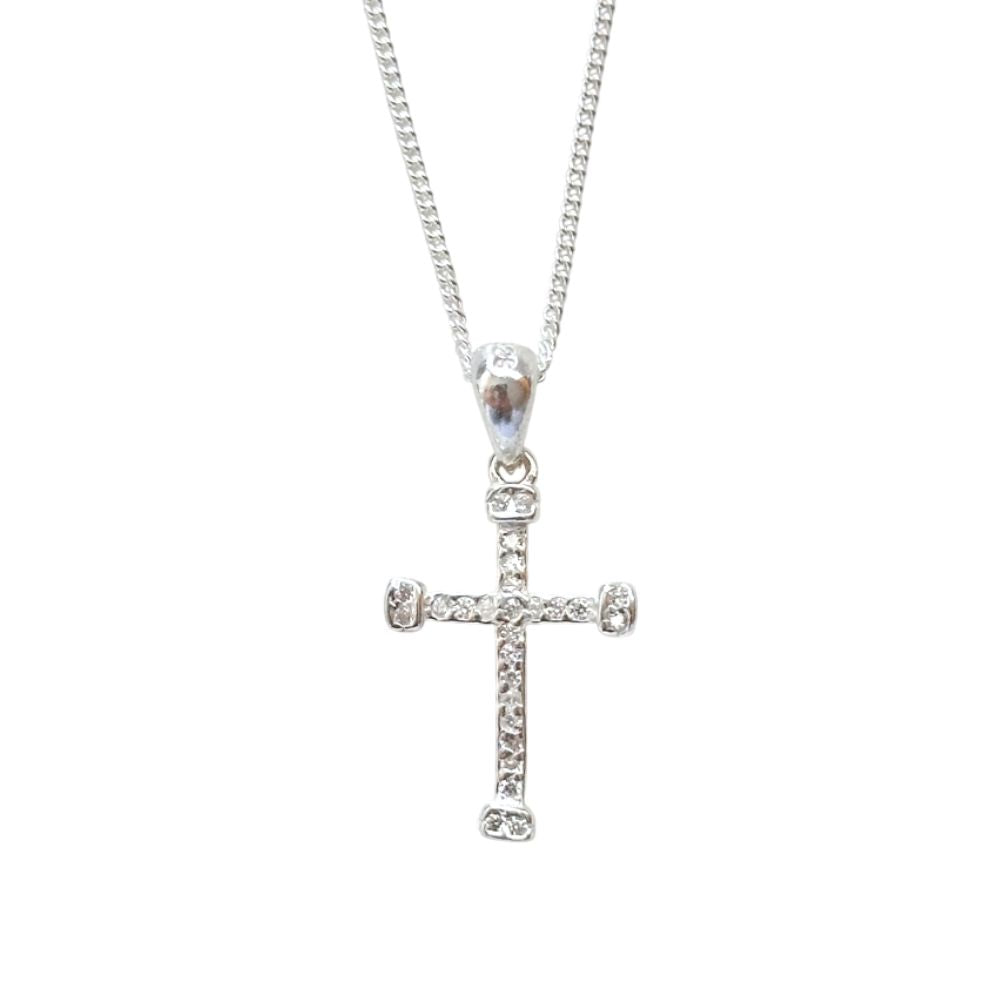 Collar Cruz Fe Plata 925 - Joya en acero inoxidable enchapado en oro 18k - D'Merys