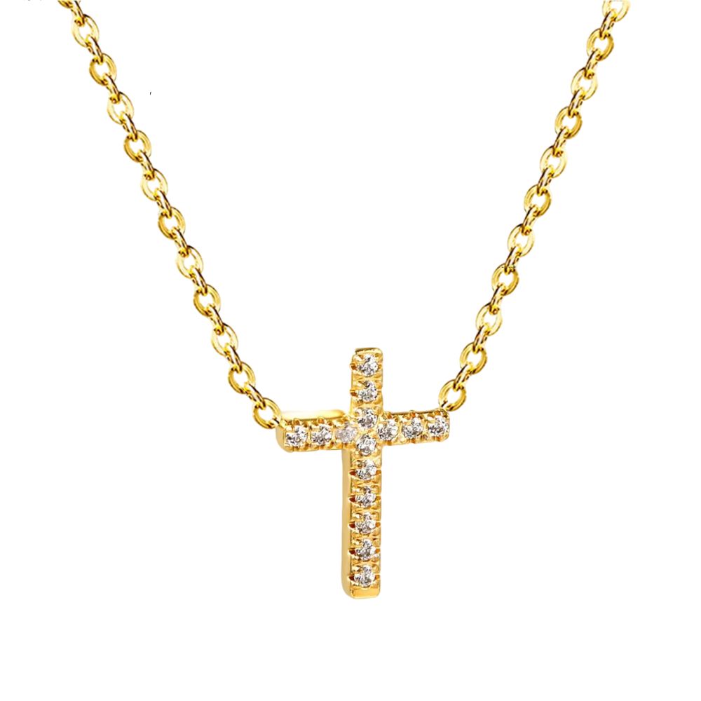 Collar Cruz Waterproof - Joya en acero inoxidable enchapado en oro 18k - D'Merys