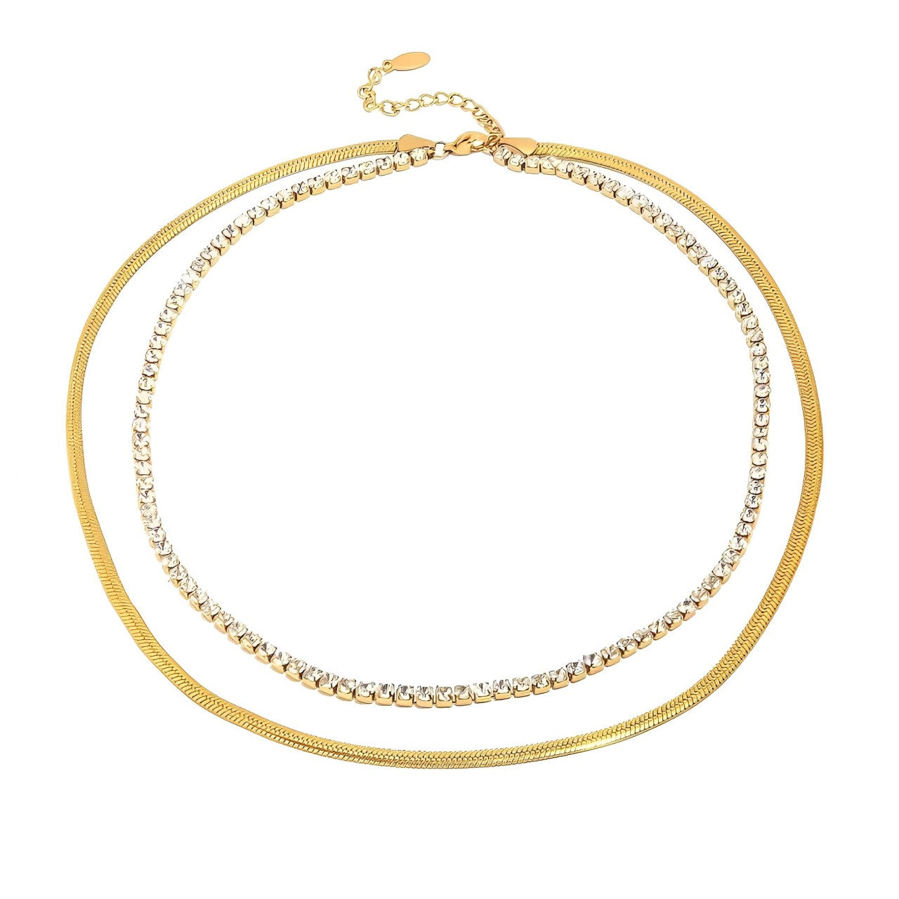 Collar Doble Glow Tenis Waterproof - Joya en acero inoxidable enchapado en oro 18k - D'Merys