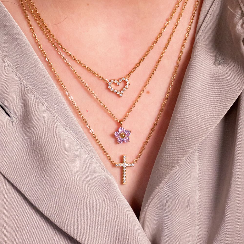 Collar Afrodita Heart Waterproof - Joya en acero inoxidable enchapado en oro 18k - D'Merys