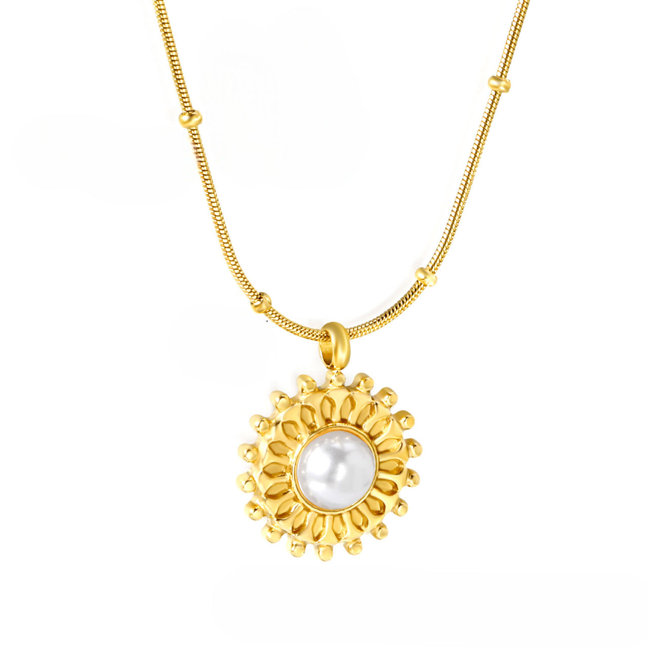 Collar Girasol Waterproof - Joya en acero inoxidable enchapado en oro 18k - D'Merys