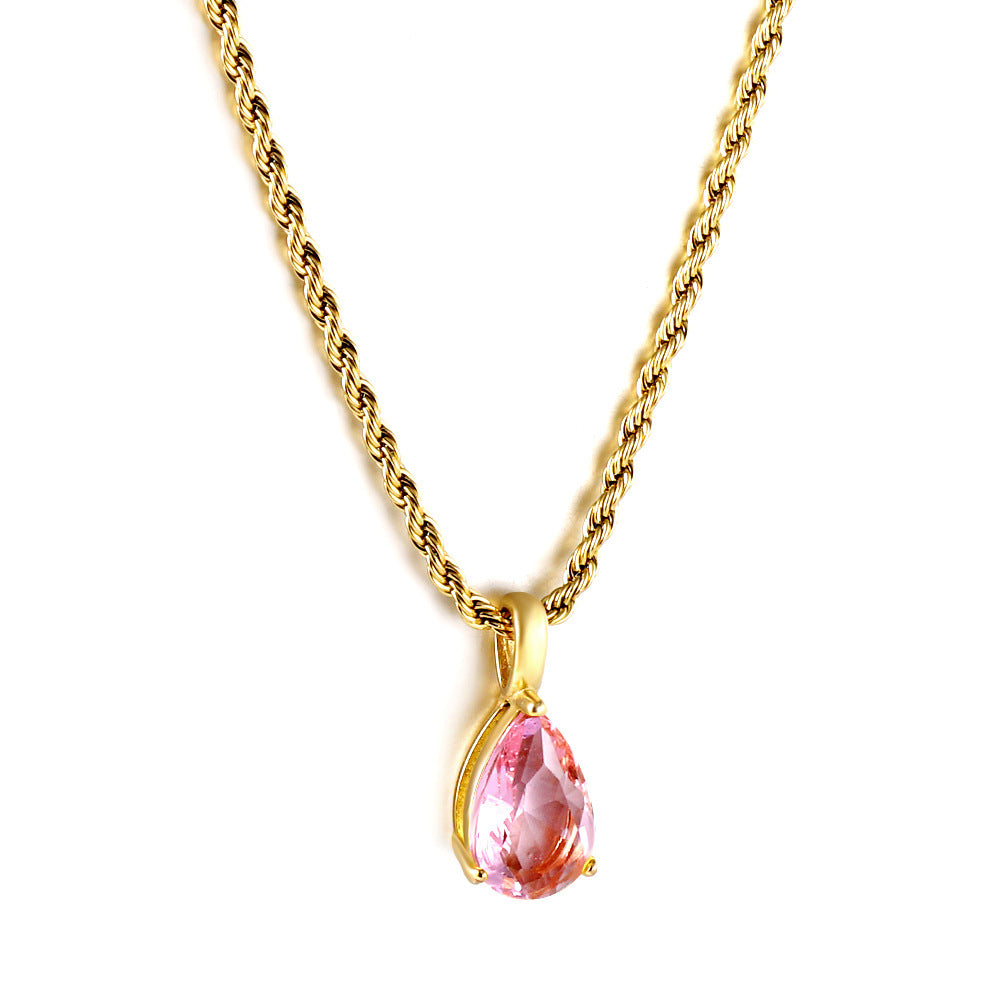 Collar Gota Cristal Waterproof - Joya en acero inoxidable enchapado en oro 18k - D'Merys