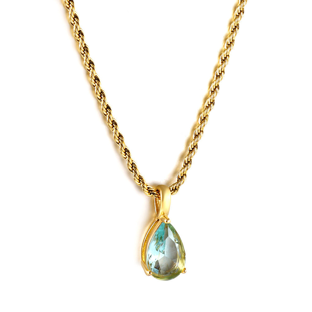 Collar Gota Cristal Waterproof - Joya en acero inoxidable enchapado en oro 18k - D'Merys
