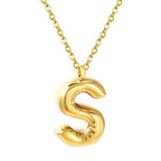 Collar Letra Bubble Waterproof - Joya en acero inoxidable enchapado en oro 18k - D'Merys