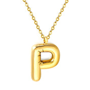 Collar Letra Bubble Waterproof - Joya en acero inoxidable enchapado en oro 18k - D'Merys