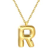 Collar Letra Bubble Waterproof - Joya en acero inoxidable enchapado en oro 18k - D'Merys