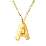 Collar Letra Bubble Waterproof - Joya en acero inoxidable enchapado en oro 18k - D'Merys