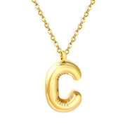 Collar Letra Bubble Waterproof - Joya en acero inoxidable enchapado en oro 18k - D'Merys