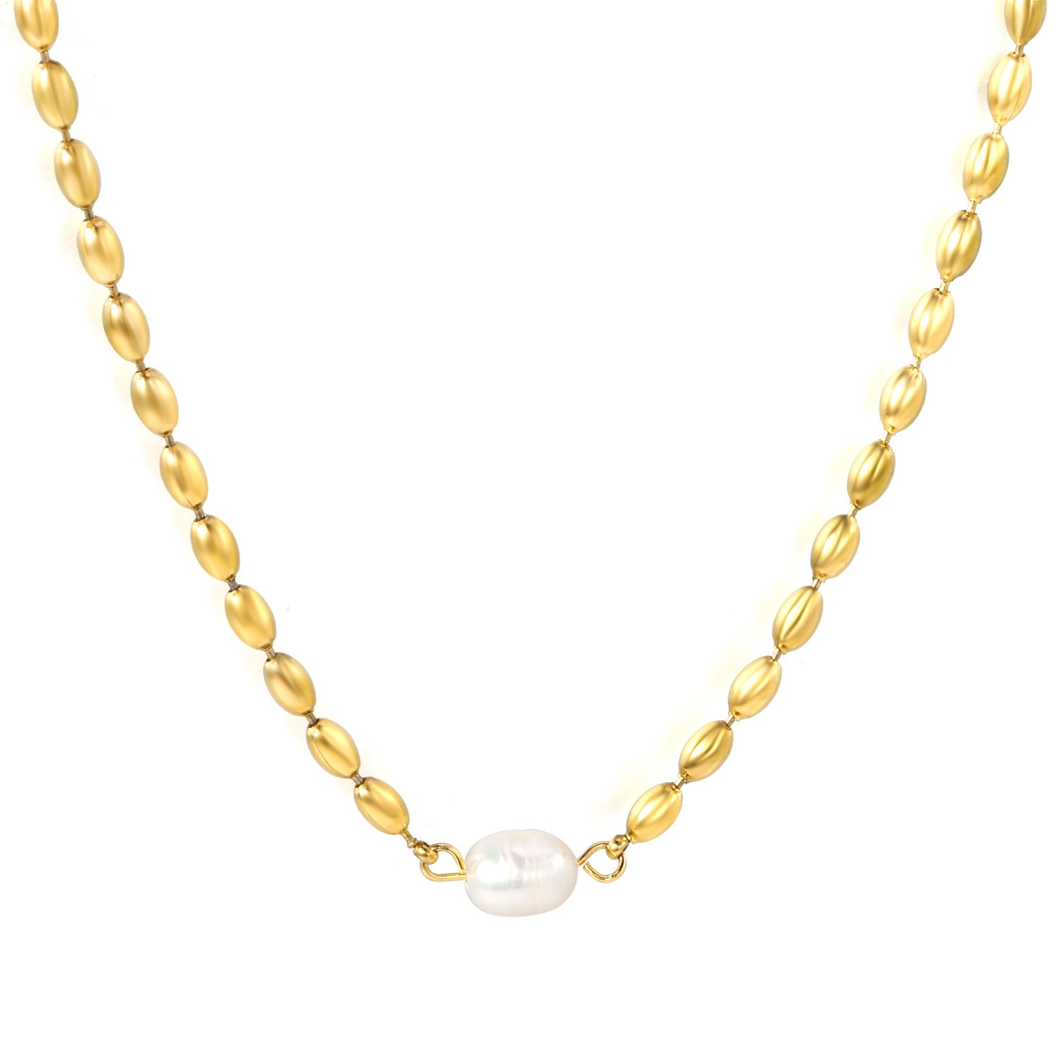 Collar Pepita con Perla Waterproof - Joya en acero inoxidable enchapado en oro 18k - D'Merys