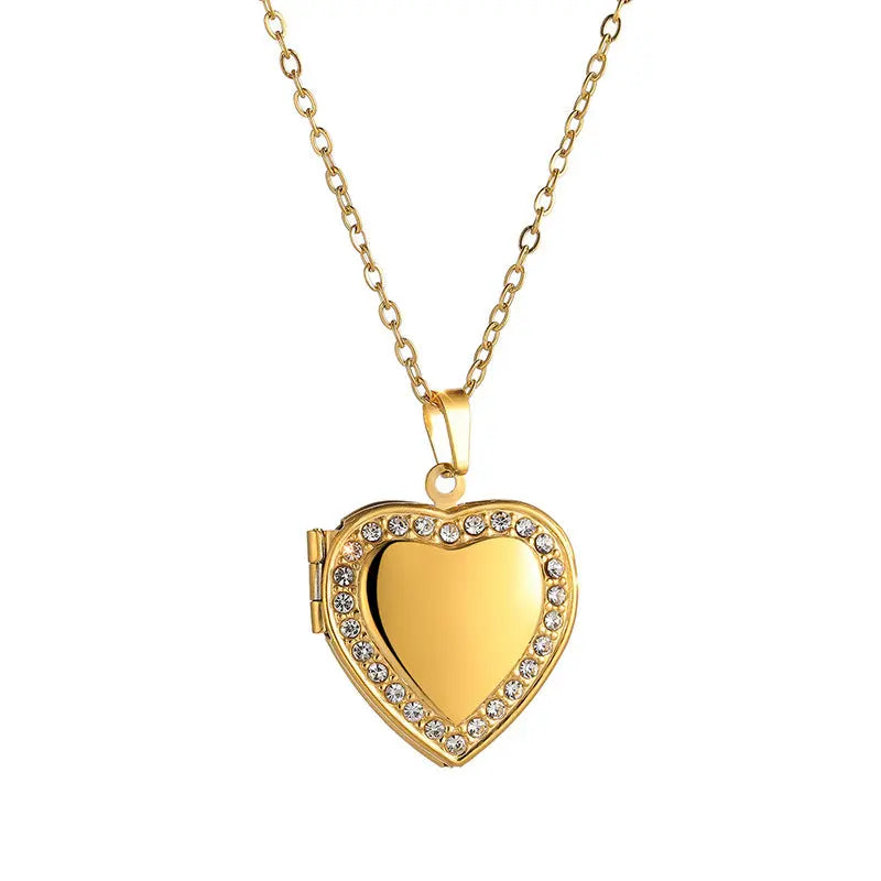 Collar Relicario Corazón Waterproof - Joya en acero inoxidable enchapado en oro 18k - D'Merys