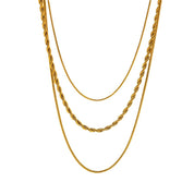Collar Triple Emperatriz Waterproof - Joya en acero inoxidable enchapado en oro 18k - D'Merys