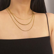 Collar Triple Emperatriz Waterproof - Joya en acero inoxidable enchapado en oro 18k - D'Merys
