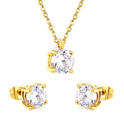 Set Collar Con Aretes Gold Waterproof