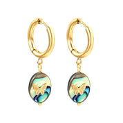 Aretes Mariposa Piedra Natural Waterproof