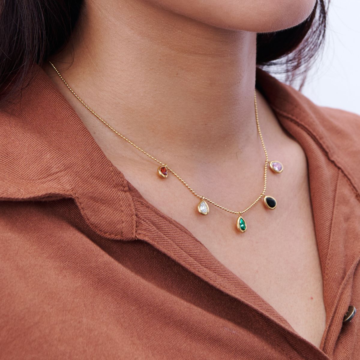 Gargantilla Colorful Circones Waterproof - Joya en acero inoxidable enchapado en oro 18k - D'Merys