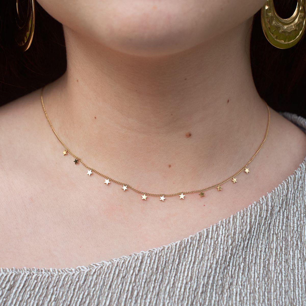 Gargantilla Estrellas Waterproof - Joya en acero inoxidable enchapado en oro 18k - D'Merys