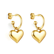 Aretes Gancho Corazón Waterprof