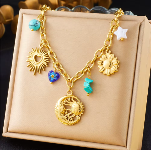 Collar Charms Boho Waterproof
