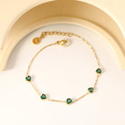 Pulsera Green Hearts Waterproof