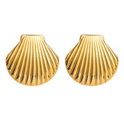 Aretes Concha De Mar Dorada Waterproof