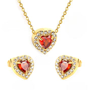 Set Collar y Aretes Valentina Rojo Waterproof