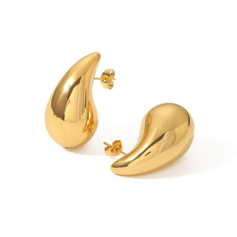 Aretes Gotas Dorado Chuncky Waterproof