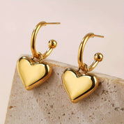 Aretes Gancho Corazón Waterprof