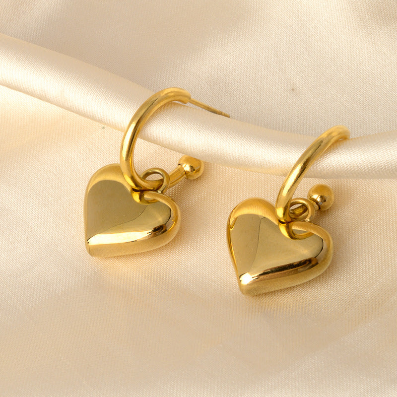 Aretes Gancho Corazón Waterprof