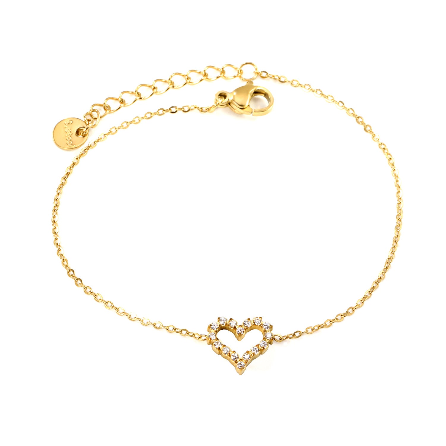 Pulsera Afrodita Heart Waterproof - Joya en acero inoxidable enchapado en oro 18k - D'Merys