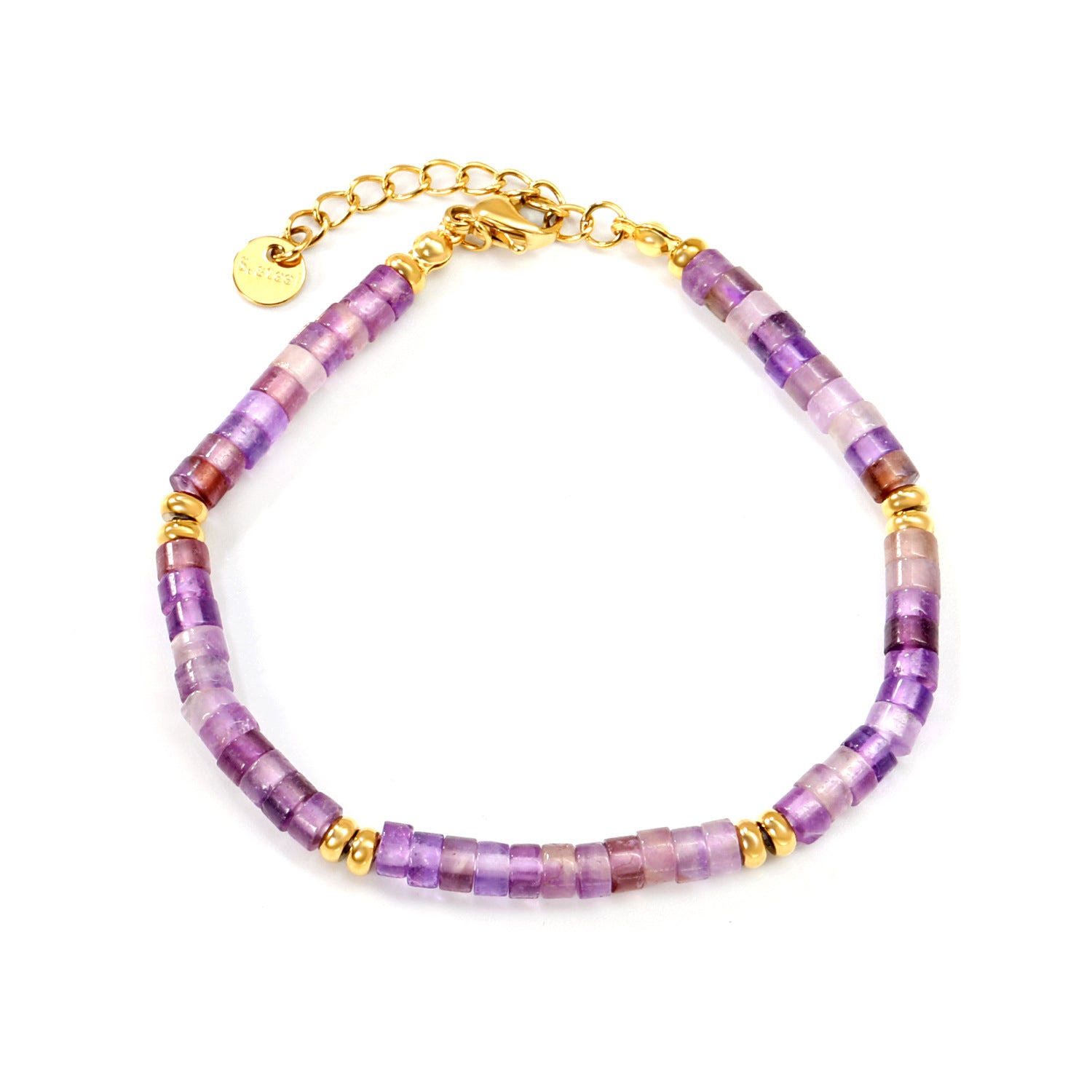 Pulsera Amatista Piedra Waterproof - Joya en acero inoxidable enchapado en oro 18k - D'Merys
