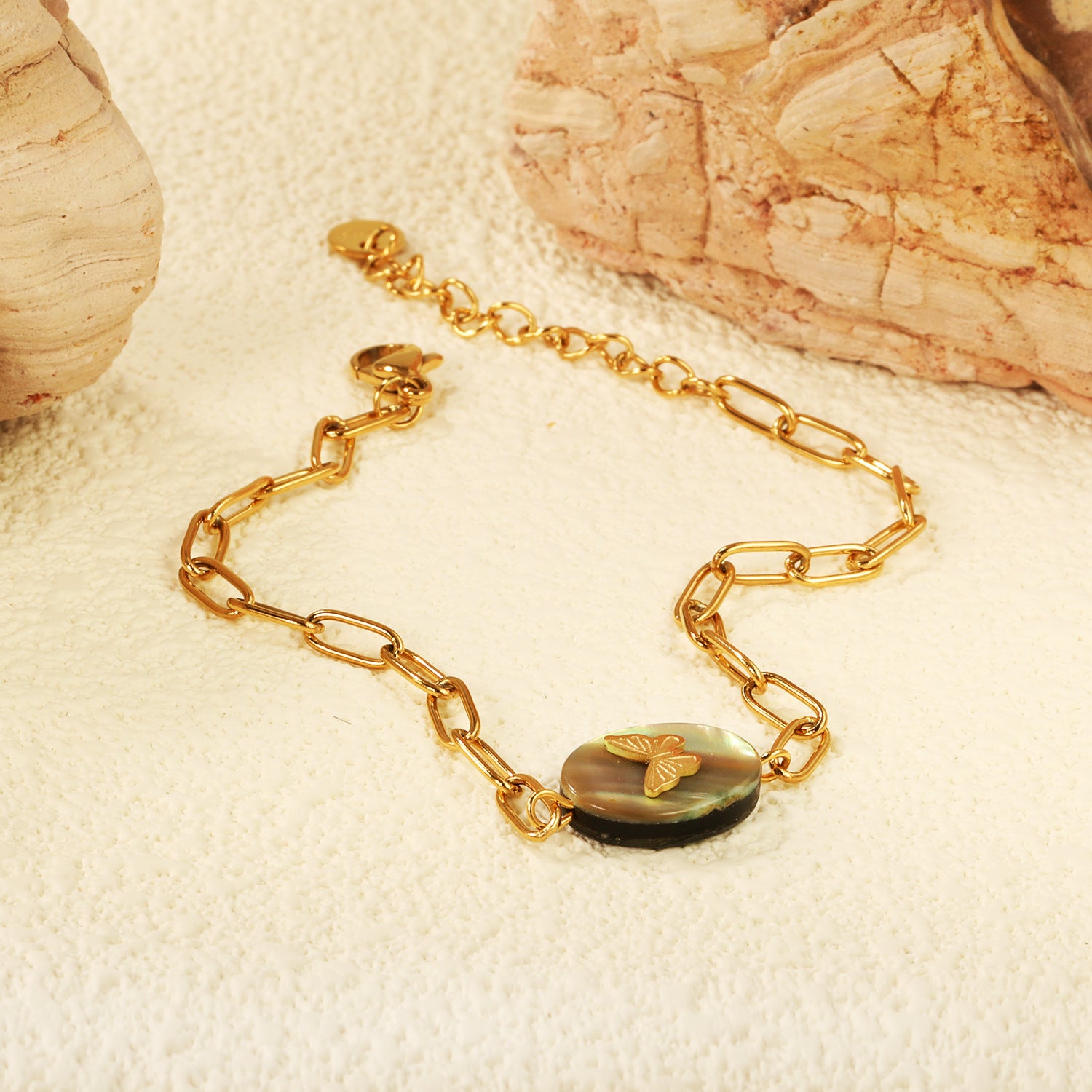 Pulsera Avalon Mariposa Waterproof - Joya en acero inoxidable enchapado en oro 18k - D'Merys