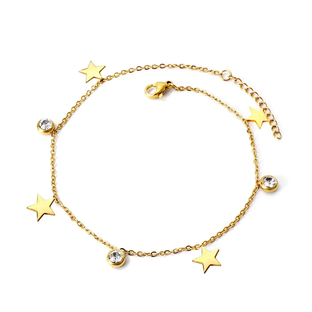 Pulsera Circon Estrella Waterproof - Joya en acero inoxidable enchapado en oro 18k - D'Merys