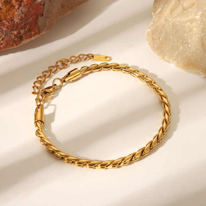 Pulsera Cordón Maxi Waterproof - Joya en acero inoxidable enchapado en oro 18k - D'Merys