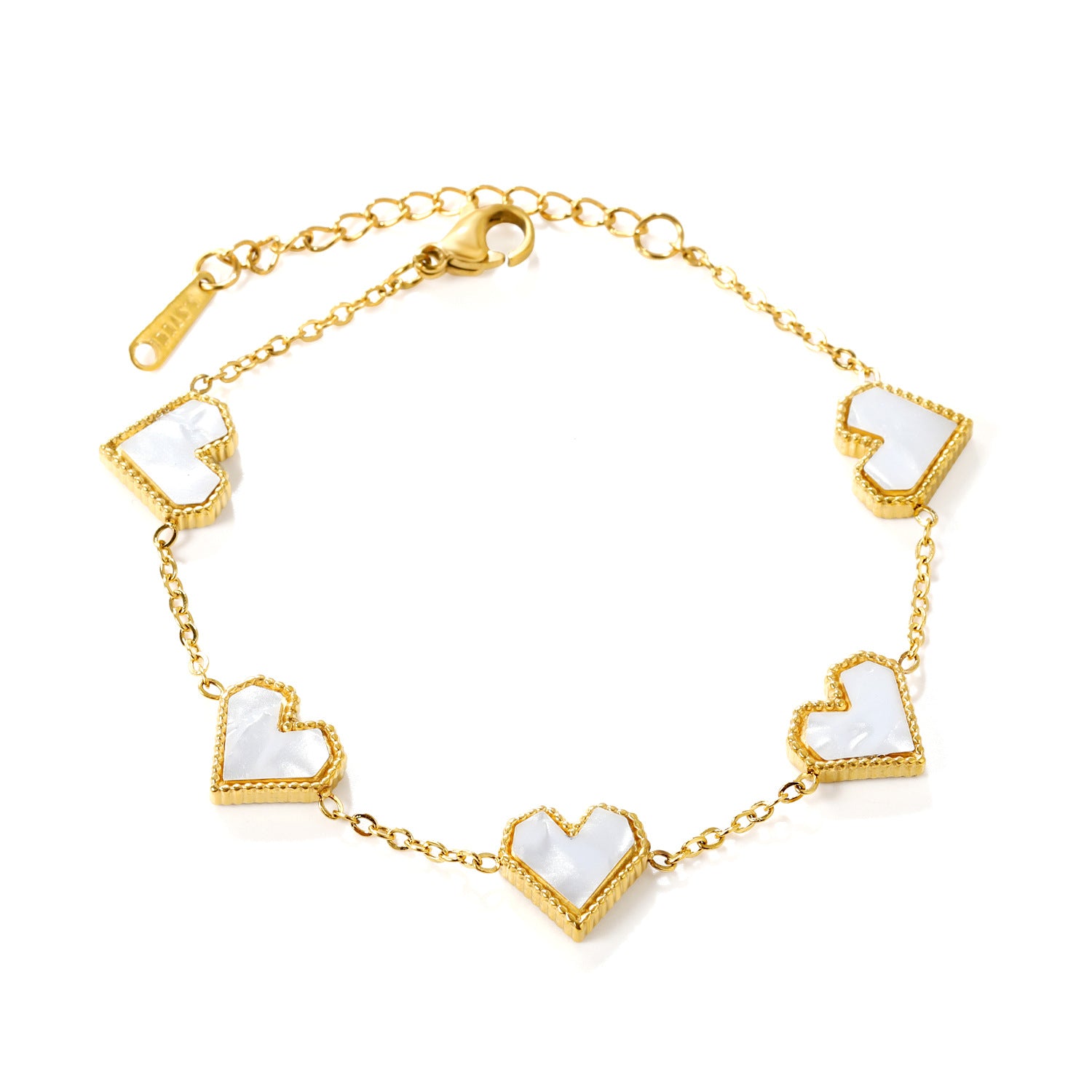 Pulsera Heart Nacar Waterproof - Joya en acero inoxidable enchapado en oro 18k - D'Merys