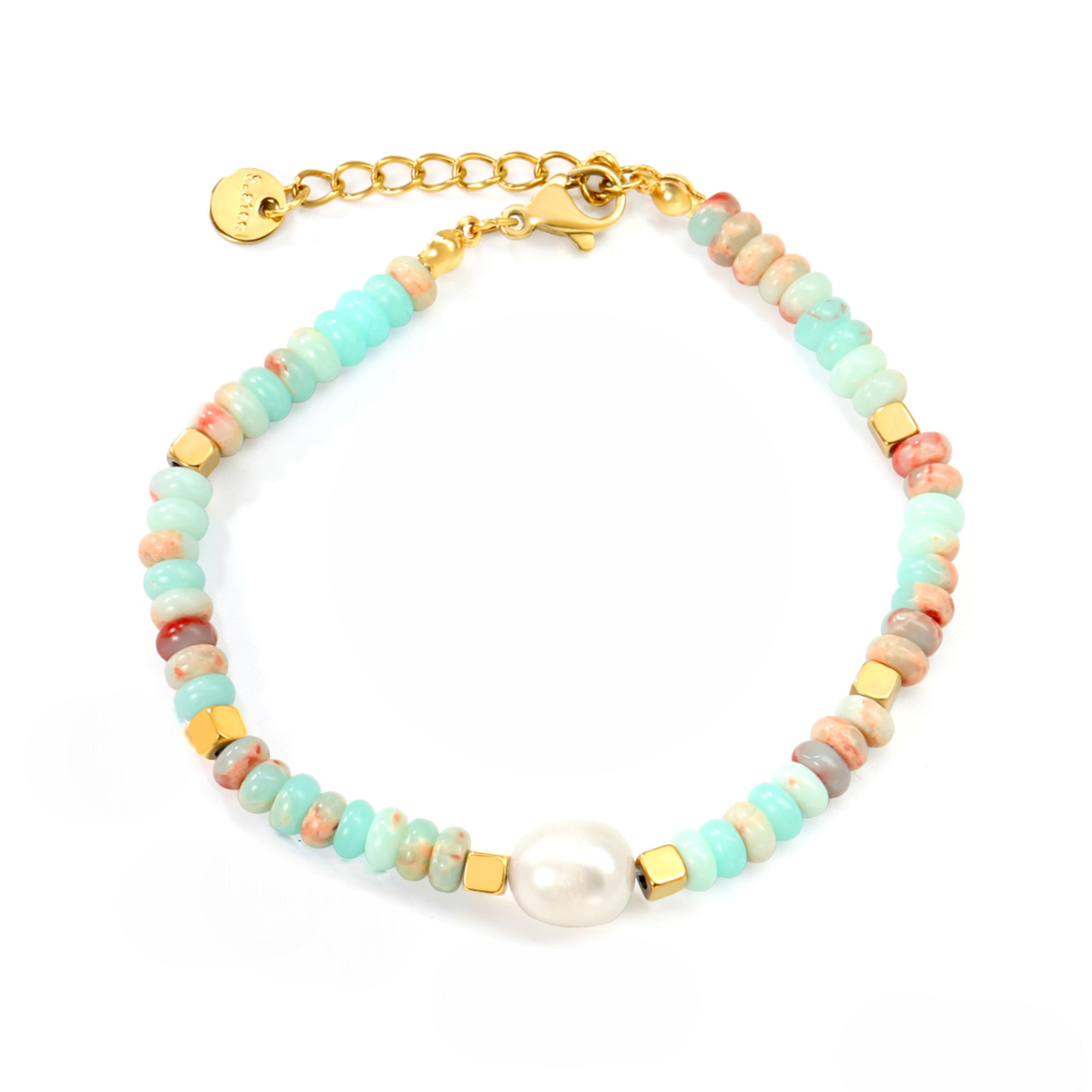 Pulsera Isla Bonita Piedras Waterproof - Joya en acero inoxidable enchapado en oro 18k - D'Merys